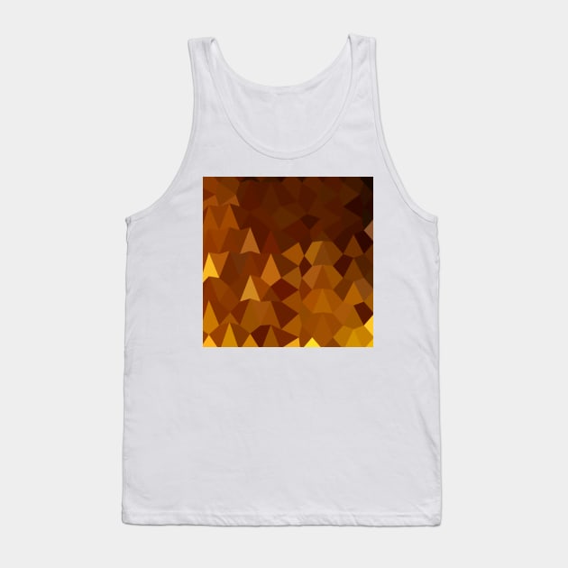 Burnt Umber Brown Abstract Low Polygon Background Tank Top by retrovectors